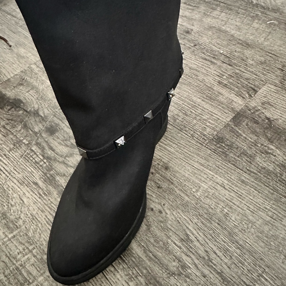 Jennifer Lopez Black Boots with Silver Accents
